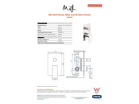 Specification Sheet - Milli Zato Shower Mixer and Diverter Chrome