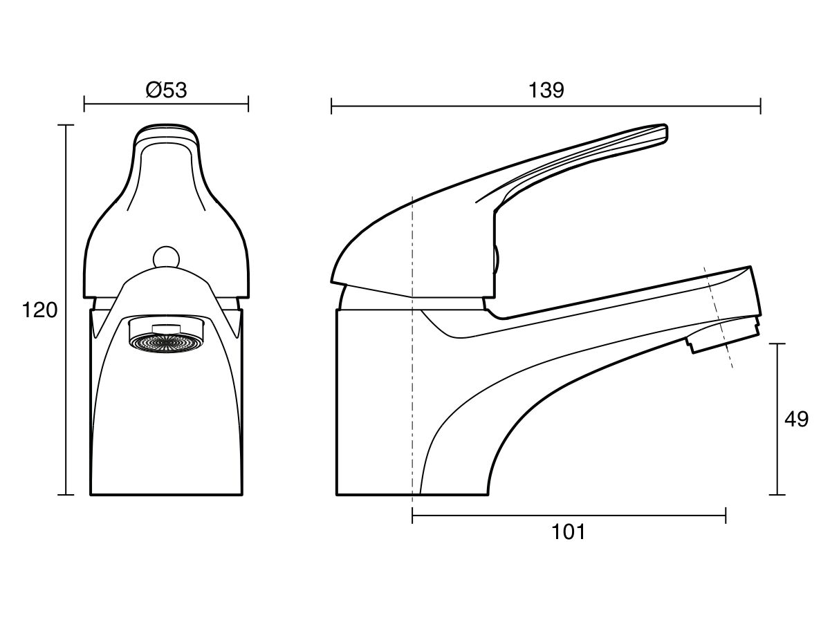 Base MK2 Basin Mixer Tap Chrome (4 Star) from Reece