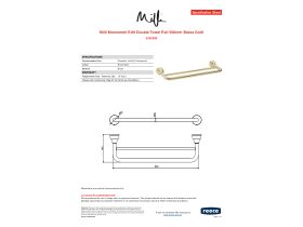 Specification Sheet - Milli Monument Edit Double Towel Rail 900mm Brass Gold