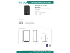 Specification Sheet - Stainless Steel Soap Dispenser, Vertical Matte Black