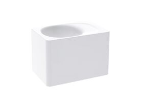 Kado Lussi 420mm Left Hand Wall Basin with Overflow No Taphole Matt White Solid Surface