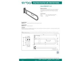 Specification Sheet - RBA Drop Down Grab Rail with Toilet Roll Holder 850mm Stainless Steel