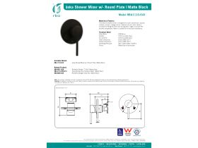 Specification Sheet - Aska Sink Mixer Round Plate Matte Black