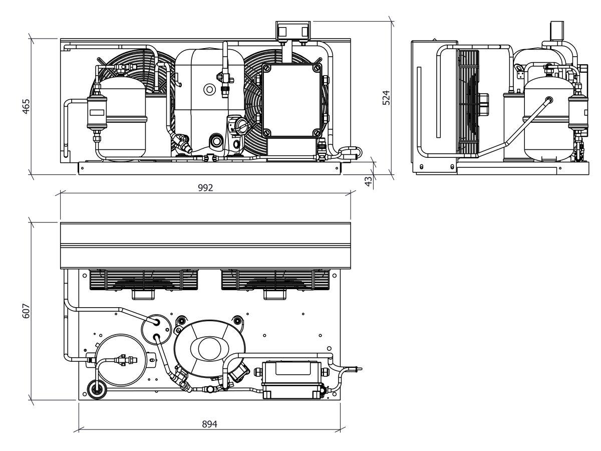 Tecumseh EVO Condensing Unit 2.5HP R404A MHBP EPCH4531Z1 Phase from Reece