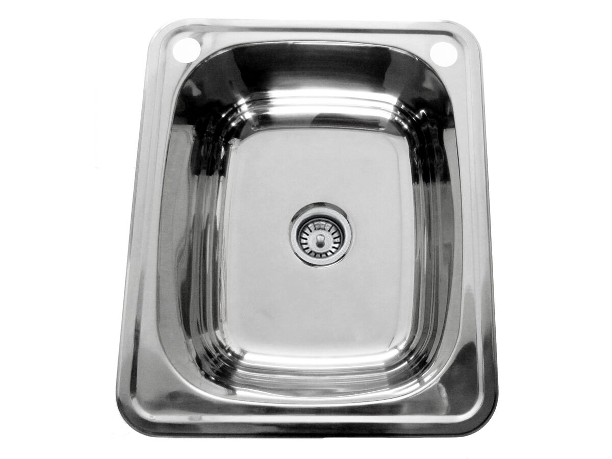 Base Compact Inset Laundry Trough 1 Taphole with Bypass 45 Litres