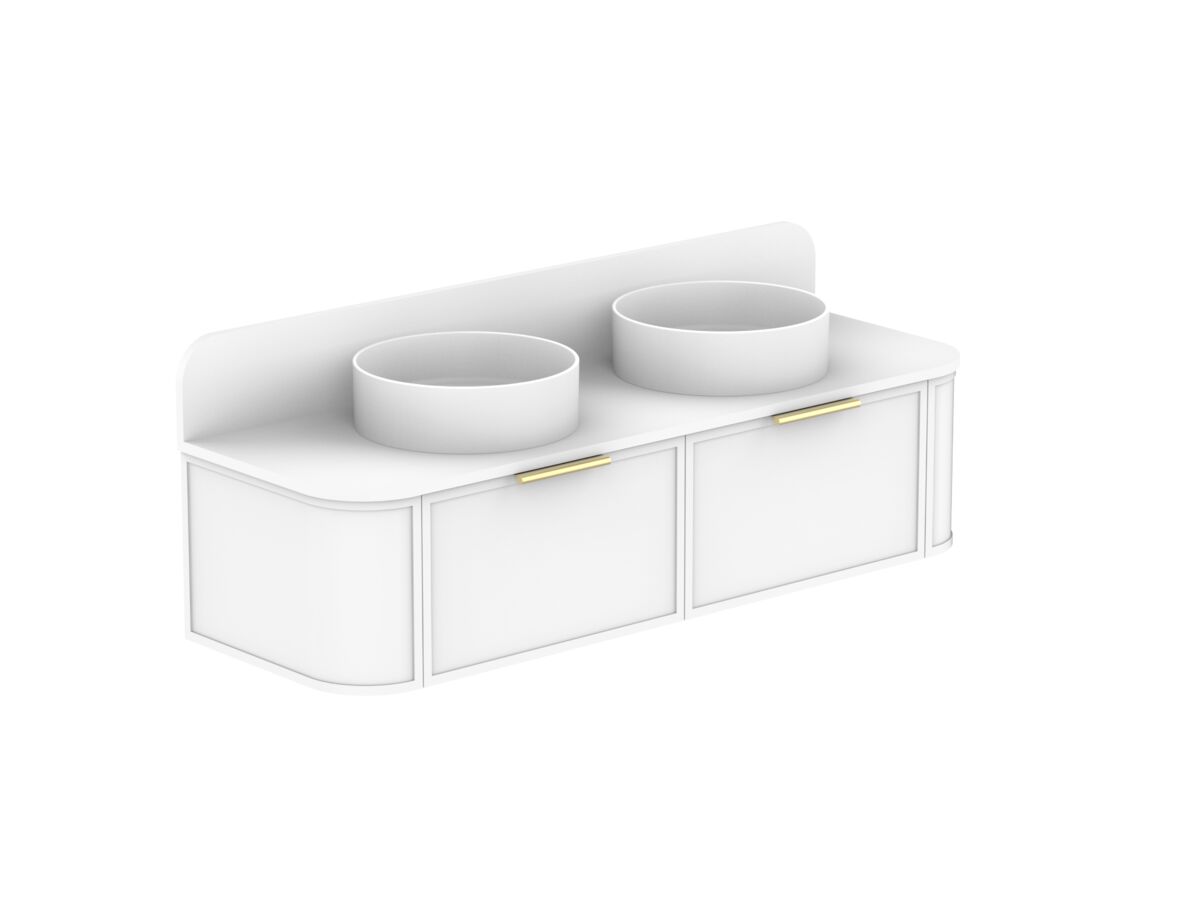 ADP Flo by Alisa & Lysandra All Drawer Vanity Unit Double Bowl 1500 Friday Quartz Top 2 Drawers (No Basin)