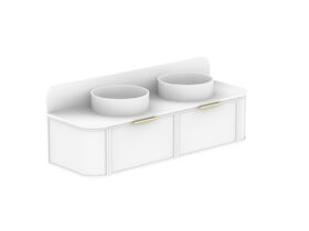 ADP Flo by Alisa & Lysandra All Drawer Vanity Unit Double Bowl 1500 Friday Quartz Top 2 Drawers (No Basin)