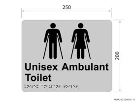 RBA Unisex Ambulant Braille Tactile Sign Stainless Steel