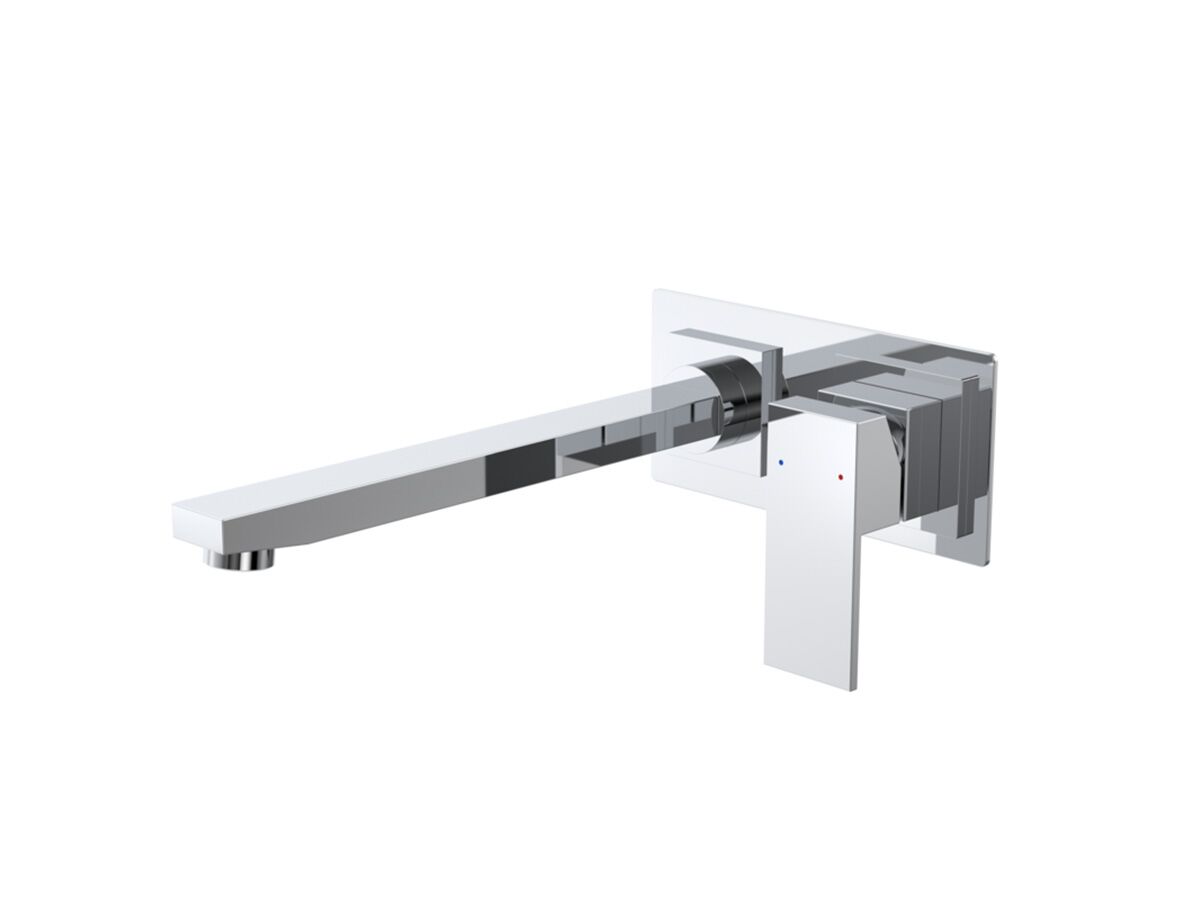 Caroma Quatro Solid Bath Mixer Tap with Backplate 240mm Outlet Chrome