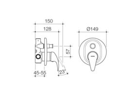 Acqua Bath / Shower Mixer with Diverter Chrome