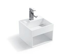 Kado Aspect Solid Wall Basin 330x330mm 1 Taphole White