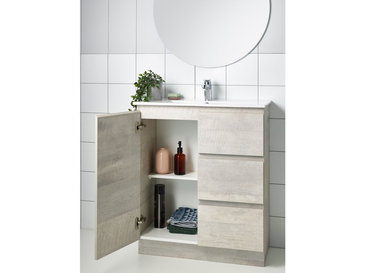 Posh Domaine 900mm Wall Hung Vanity Unit Conventional Centre Basin Acrylic Top from Reece