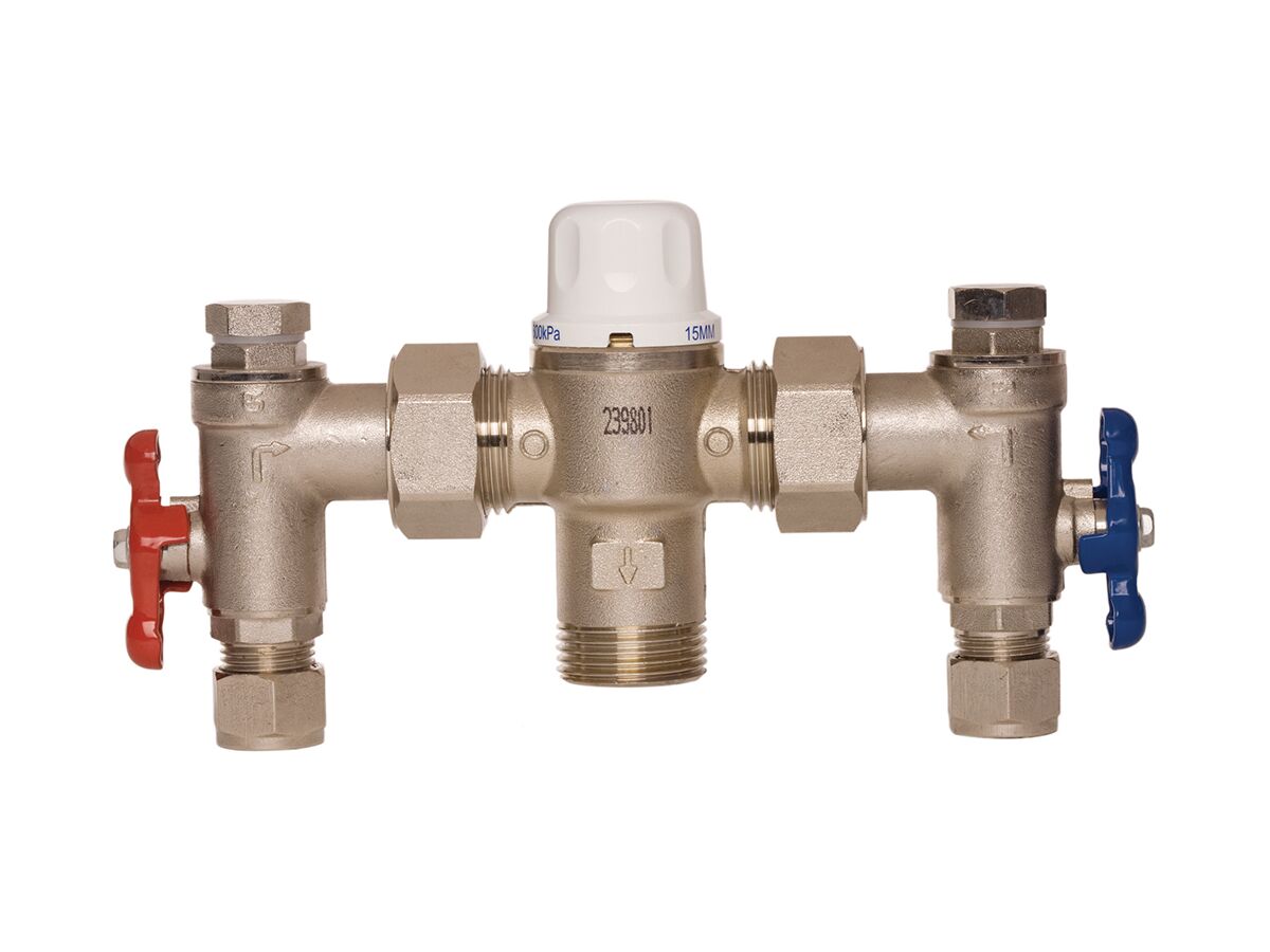 Aquablend 1000 Thermostatic Mixing Valve & Isolating Valves 15mm from Reece
