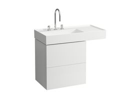 LAUFEN Kartell Wall/Counter Left Hand Basin 1 Tap Hole 900x460 White