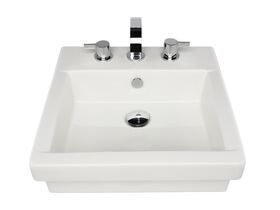 AXA Hox Semi Inset Basin 3 Tapholes 470mm White