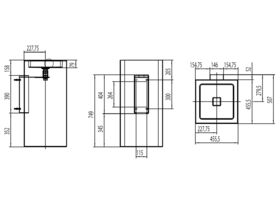 Alape WT Square Freestanding Basin with Square Bowl and Fixing Kit 450mm White