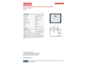 Specification Sheet - Franke Ancona ANX110-48 Single Bowl Undermount Sink Only Stainless Steel