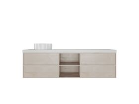 Kado Aspect 1800mm Wall Hung Vanity Unit with Shelf Single Bowl Caesarstone Top