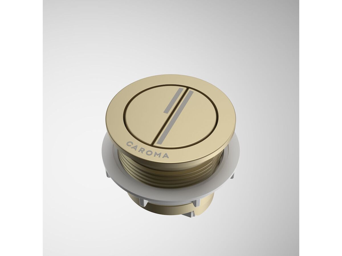 Bezel Button Image Caroma Dual Flush Round Bezel & Button Brushed Brass from Reece