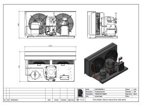 Technical Drawing - Tecumseh HTA Condensing Unit 4HP R404 MHBP TAGT4546ZHR-2