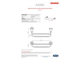 Specification Sheet - Kado Era Double Towel Rail 300mm Brushed Nickel