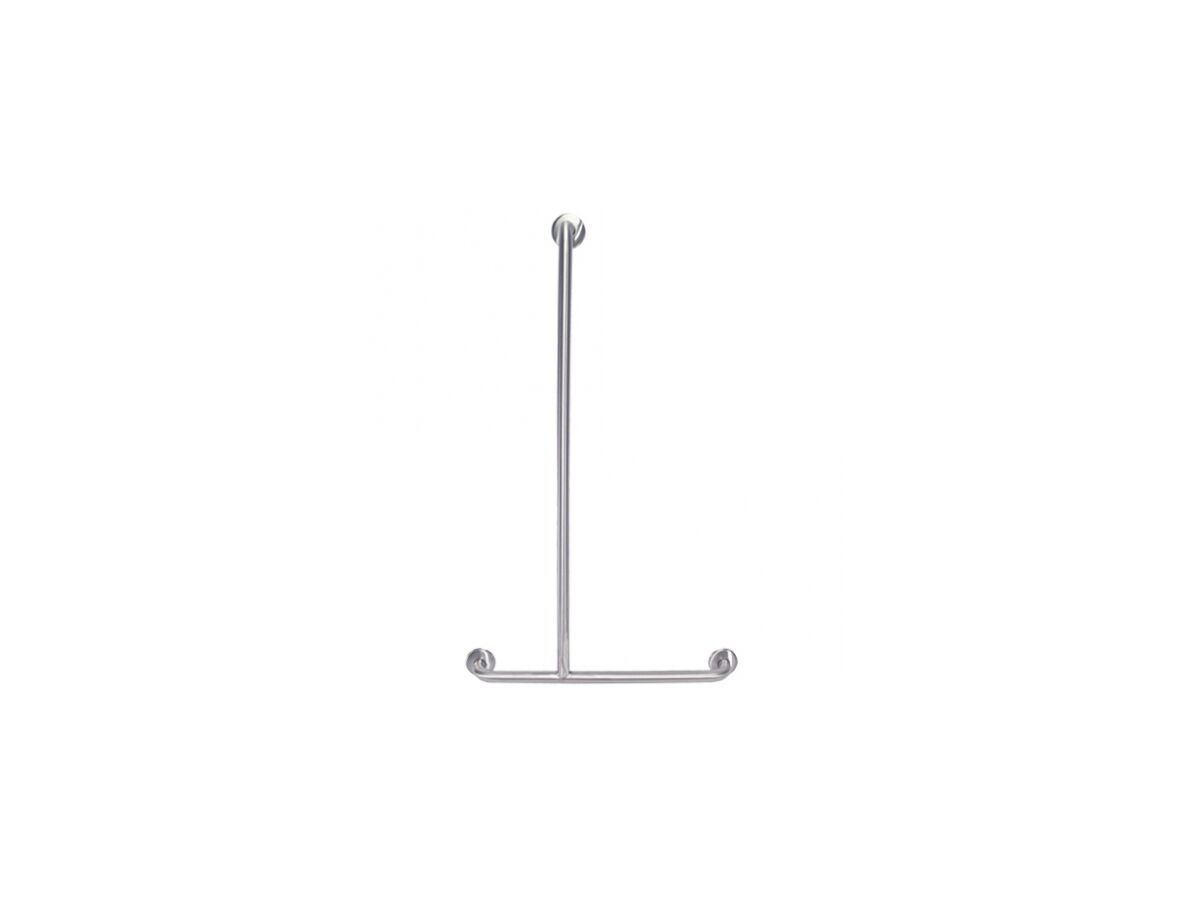 Stainless Steel 32mm Right Hand Inverted T Shower Grab Rail 1100mm x 660mm