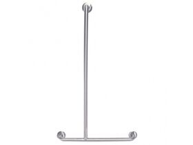 Stainless Steel 32mm Right Hand Inverted T Shower Grab Rail 1100mm x 660mm