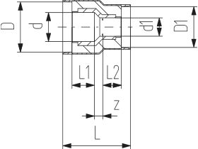 Technical Drawing - Cool-Fit 2.0 Reducing Coupler Female & Female