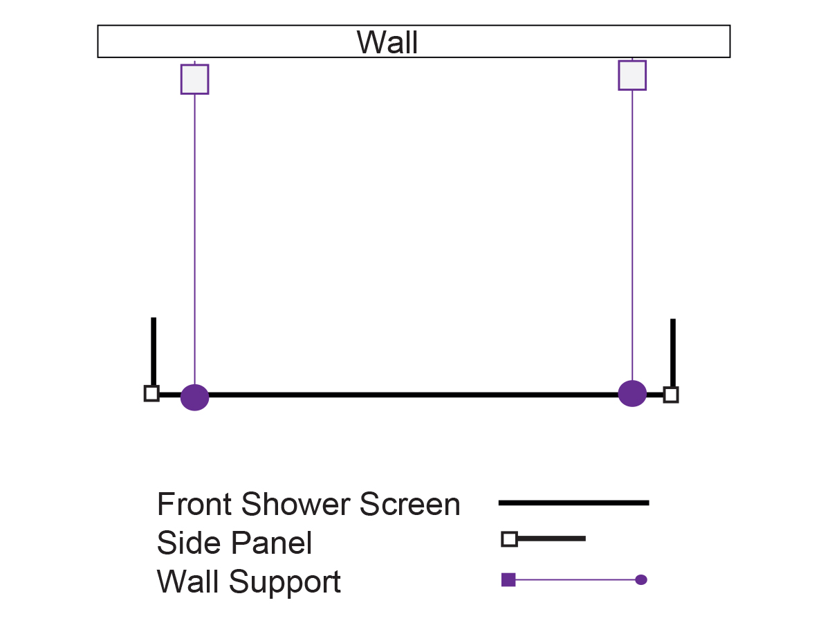 Kado Lux Fixed Shower Screen Panel Double Entry With Side Panels and