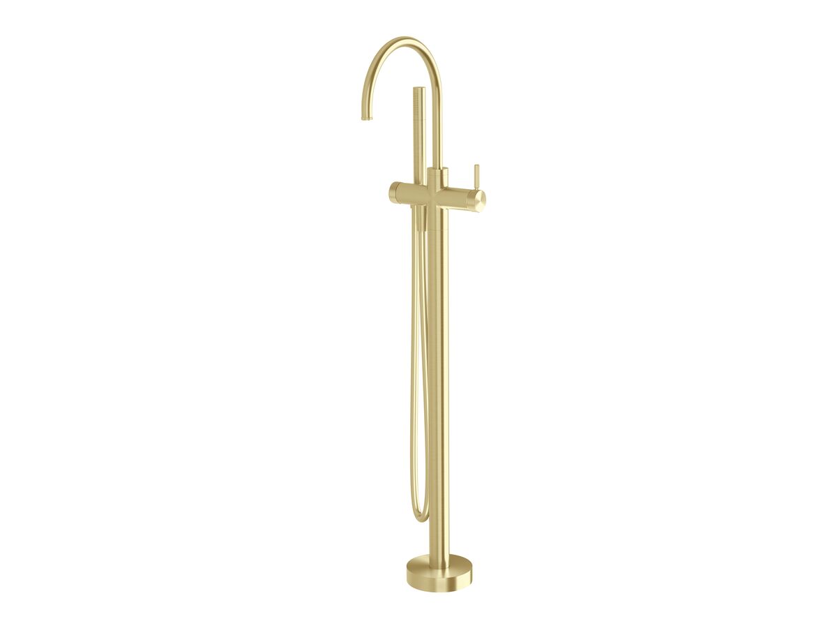 Hero - Milli Etch Floor Mounted Bath Mixer with Handshower Brushed Gold