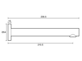 Technical Drawing - Posh Solus Bath Outlet 210mm