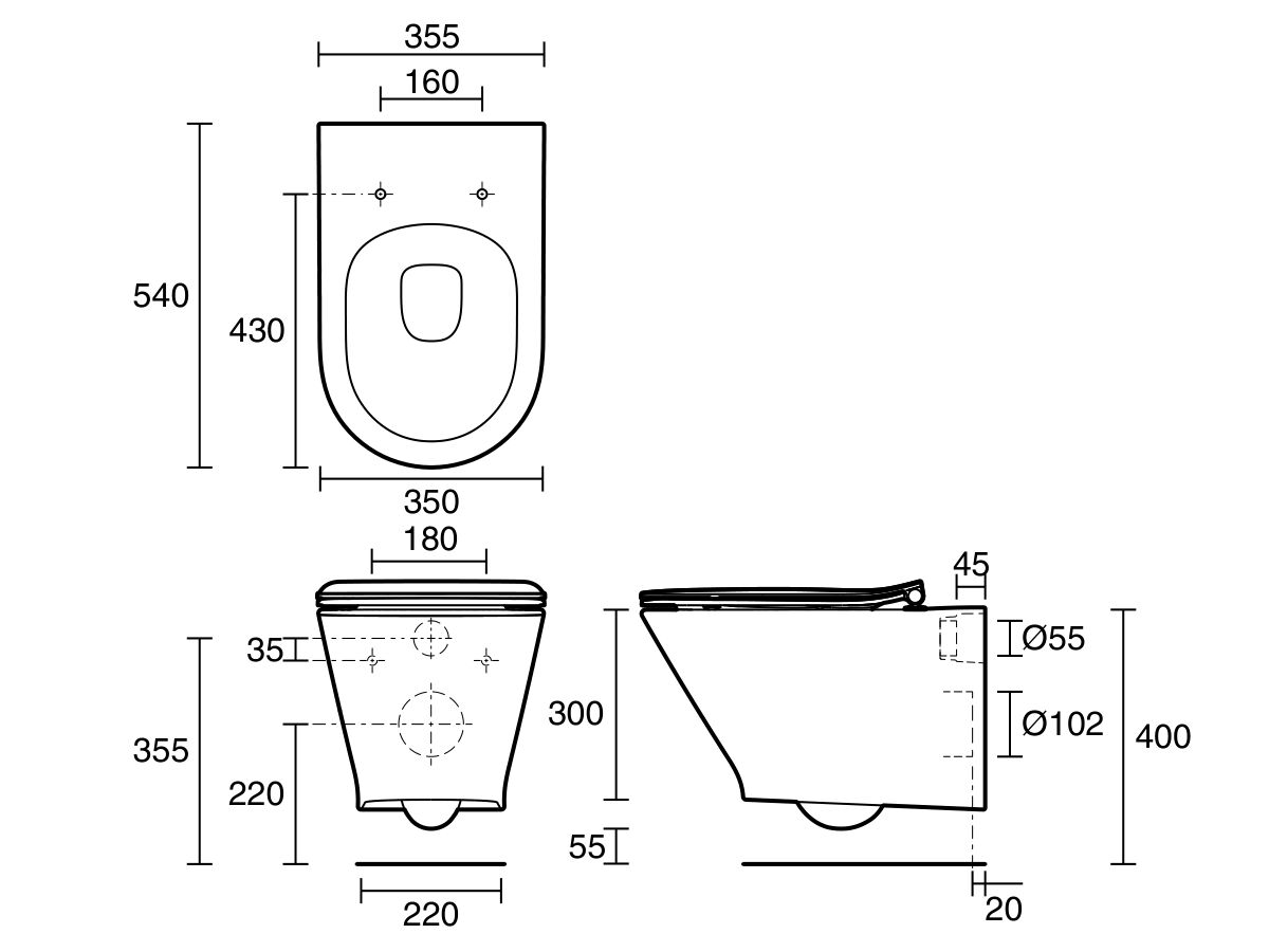 Roca The Gap Round Wall Hung Rimless Pan with Soft Close Quick Release ... image.