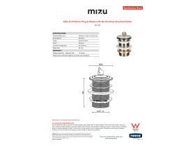 Specification Sheet - Mizu Drift 40mm Plug & Waste with No Overflow Brushed Nickel