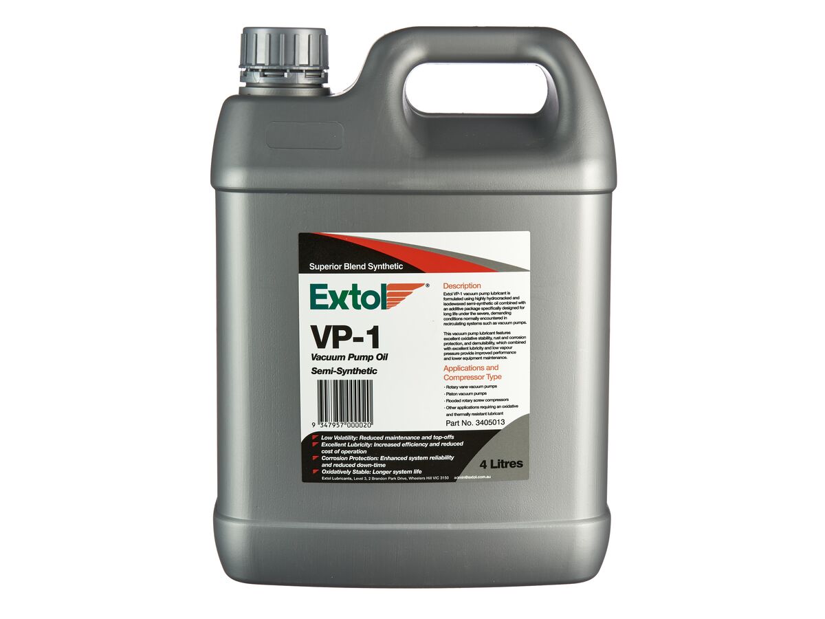 Extol Semi-Synthetic Vac Pump Oil 4 Litre