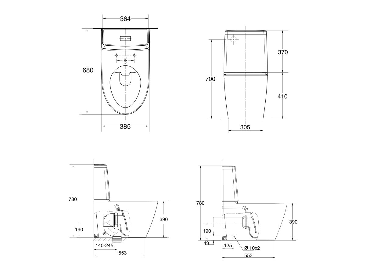 American Standard Toilets Spec Sheet
