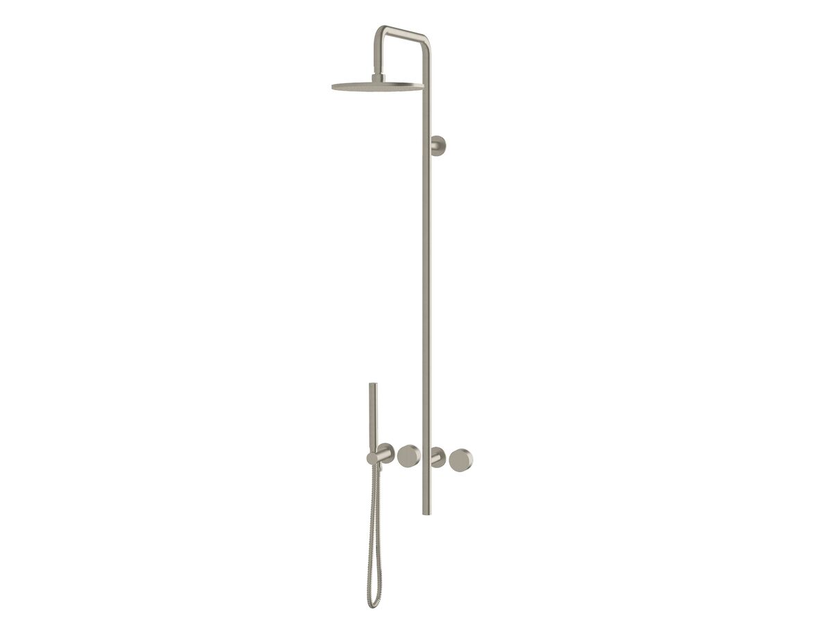 Milli Pure Progressive Shower Mixer Tap Column System with Hand Shower 250mm Right Hand Brushed Nickel