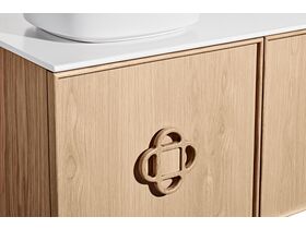 ISSY Adorn Above Counter or Semi Inset Wall Hung Vanity Unit with Three Drawers & Internal Shelves with Petite Handle 124