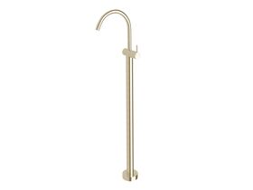 Scala Floor Mounted Bath Mixer Tap Curved Outlet Trimset LUX PVD Brushed Platinum Gold