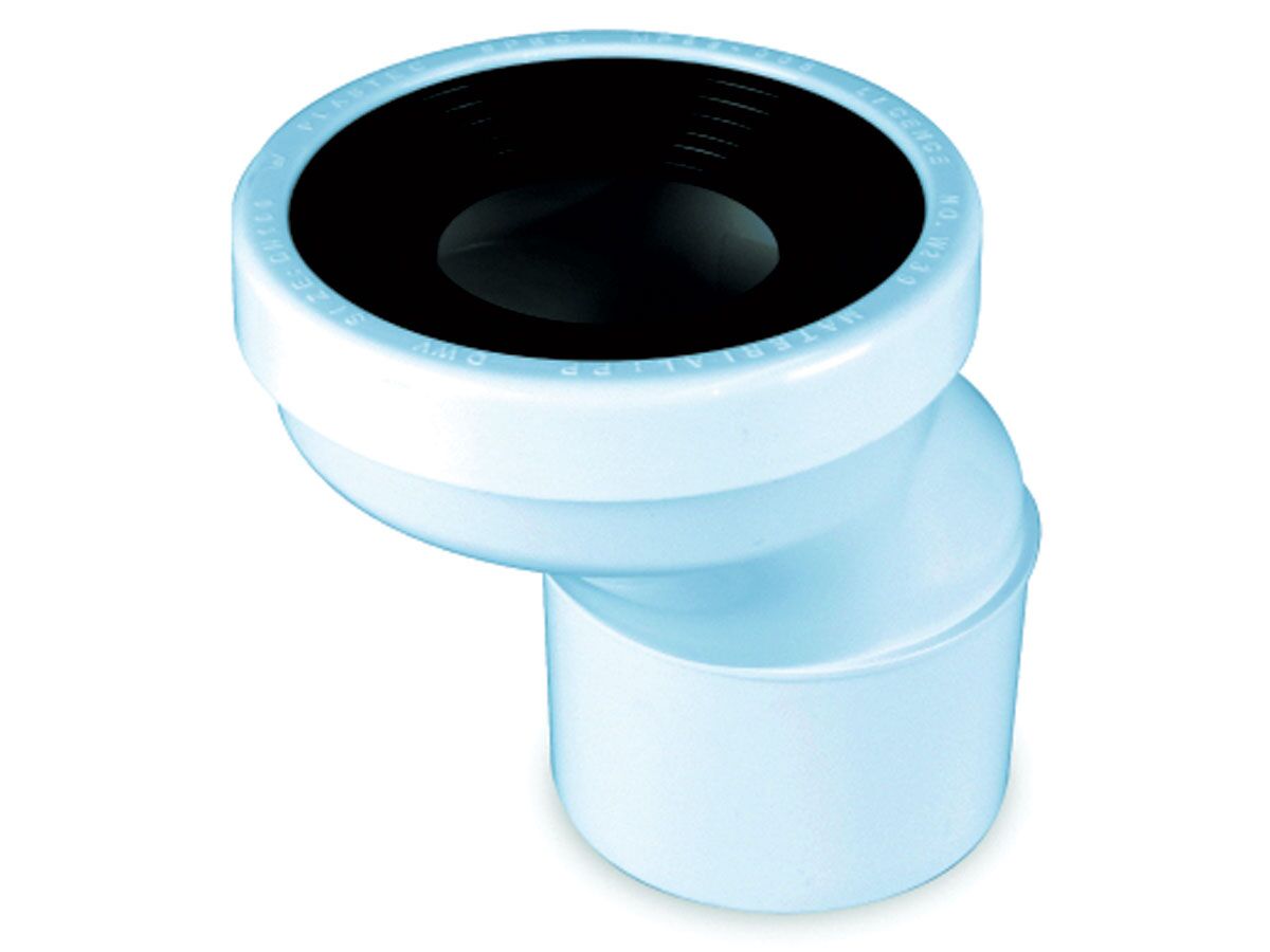 100mm x 40mm Offset Pan Connector Solvent Weld PVC Approved