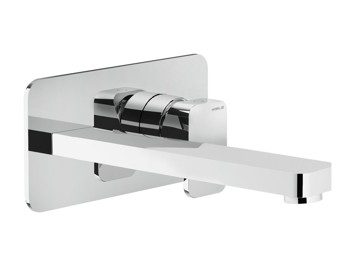 Teknobili Loop Wall Bath Mixer Tap Set 200mm Chrome from Reece