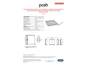 Specification Sheet - Posh Solus Tile Over Shower Tray with 860mm Long Rear Stainless Steel Tile Insert Channel Suits Tiles up to 8mm (For 2 Wall / Corner Install) 900mm x 900mm