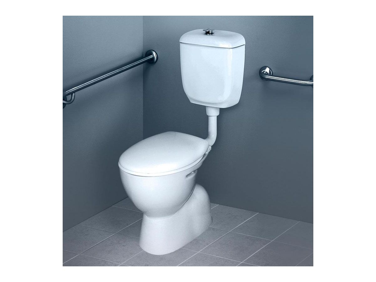Caroma Care 400 Bottom Inlet Toilet Suite S Trap with Caravelle Double Flap Seat White (4 Star)