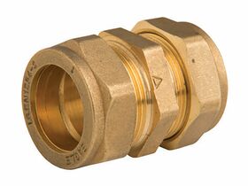 Brass Gas Compression Straight Coupling
