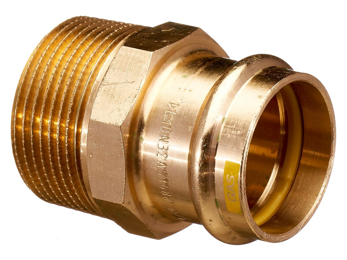 >B< Press Gas Male Coupling 32mm x 1 1/4" BSP"