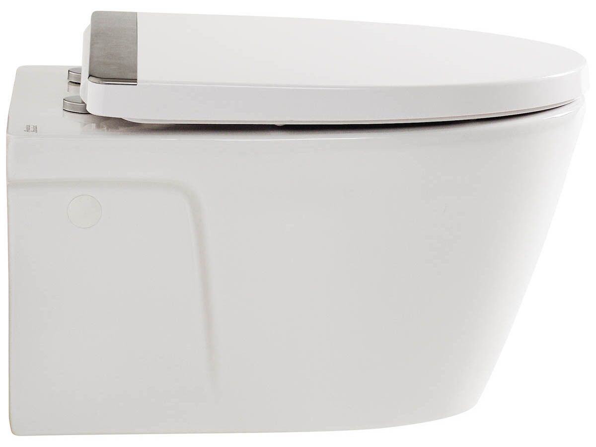 American Standard Acacia E Wall Hung Pan with Soft Close Quick Release Seat White and Chrome strip (4 Star)