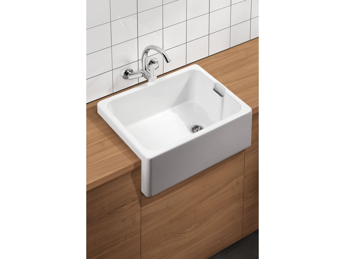 Belfast Fine Fireclay Butler Sink with Internal Overflow 60cm x 46cm