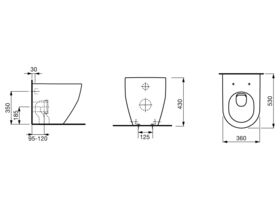 LAUFEN Pro A Back to Wall Pan with Soft Close Seat White (4 Star)