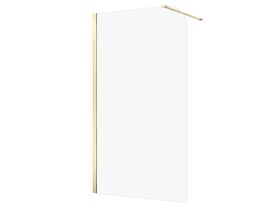 Hero - Kado Lux Frameless Curved Panel with Wall Channel Clear Glass 1200mm Brushed Brass