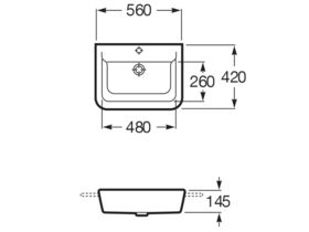 Roca The Gap Semi Recessed 1 Taphole Basin White