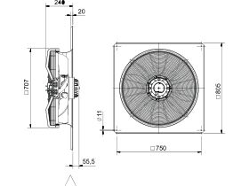 SolerPalau Fan 630mm 3Ph HRST/4-630/33BZ